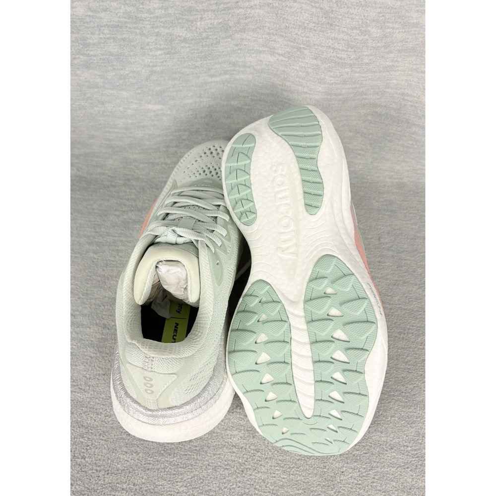 Saucony Ride 15 Running Sneakers Womens 6 M Green Pink Mist Cameo Comfort - Picture 6 of 13